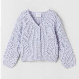 NWT Zara Kids Open Knit Jacket Lilac size 2-3 years